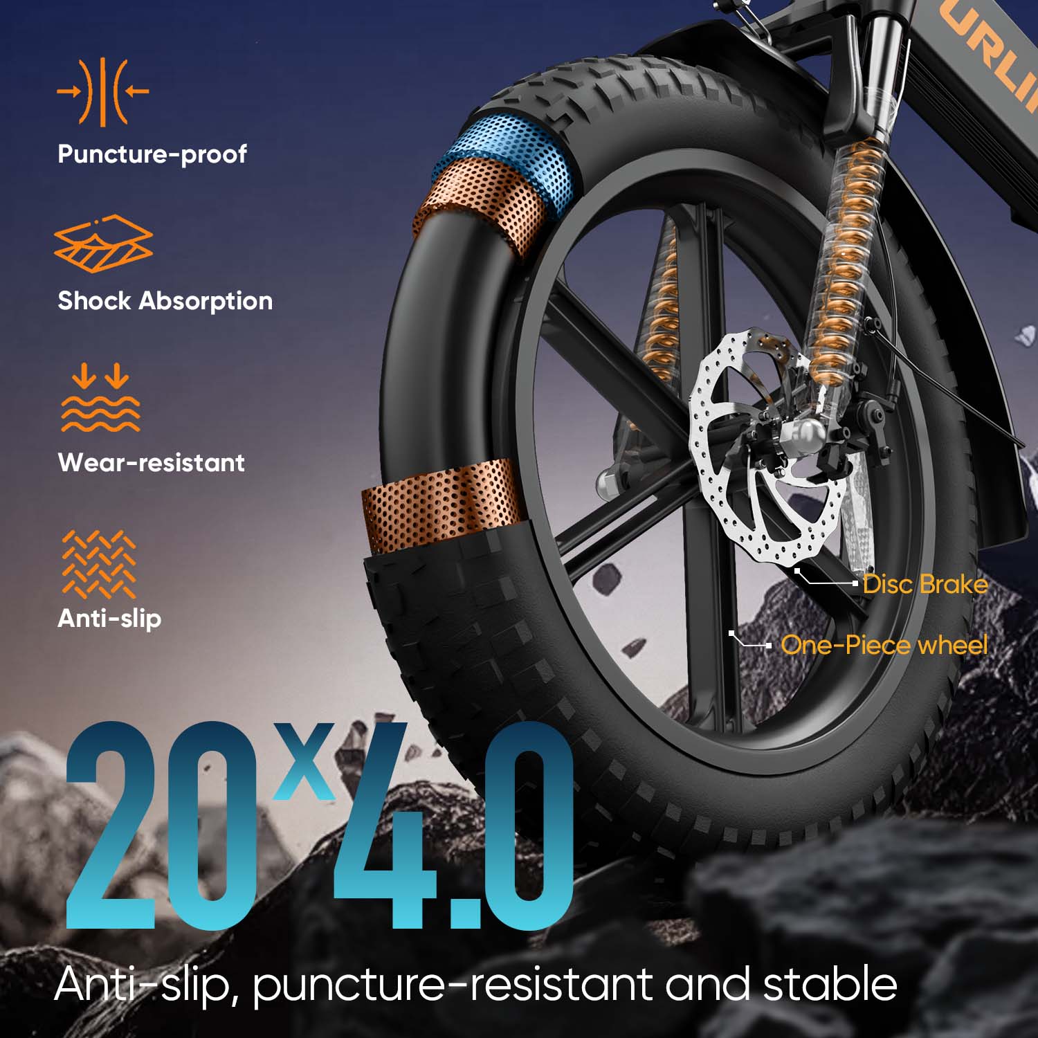 URLIFE T5 20*4.0 Inch Fat Tire Electric Bike