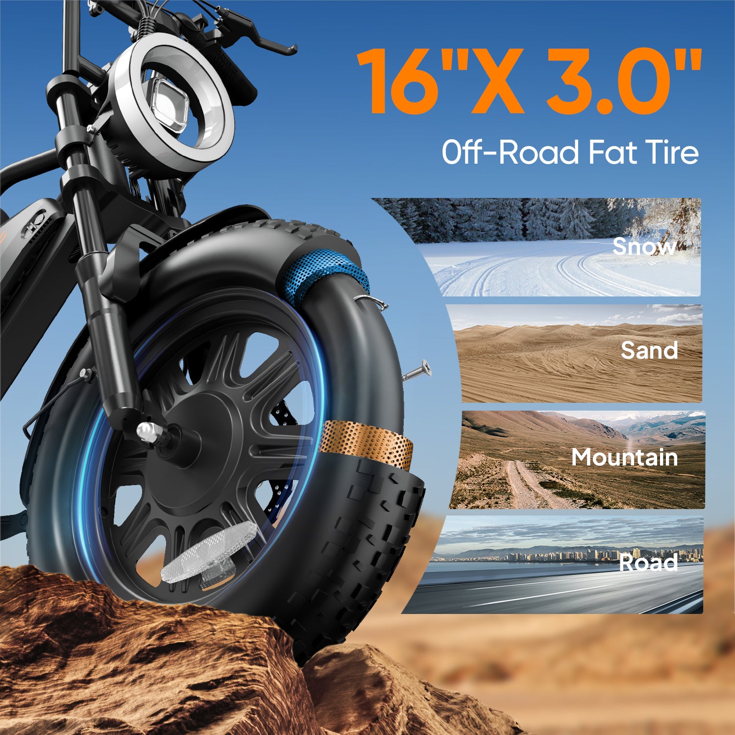 URLIFE T16 16*3.0 Inch Electric Bike