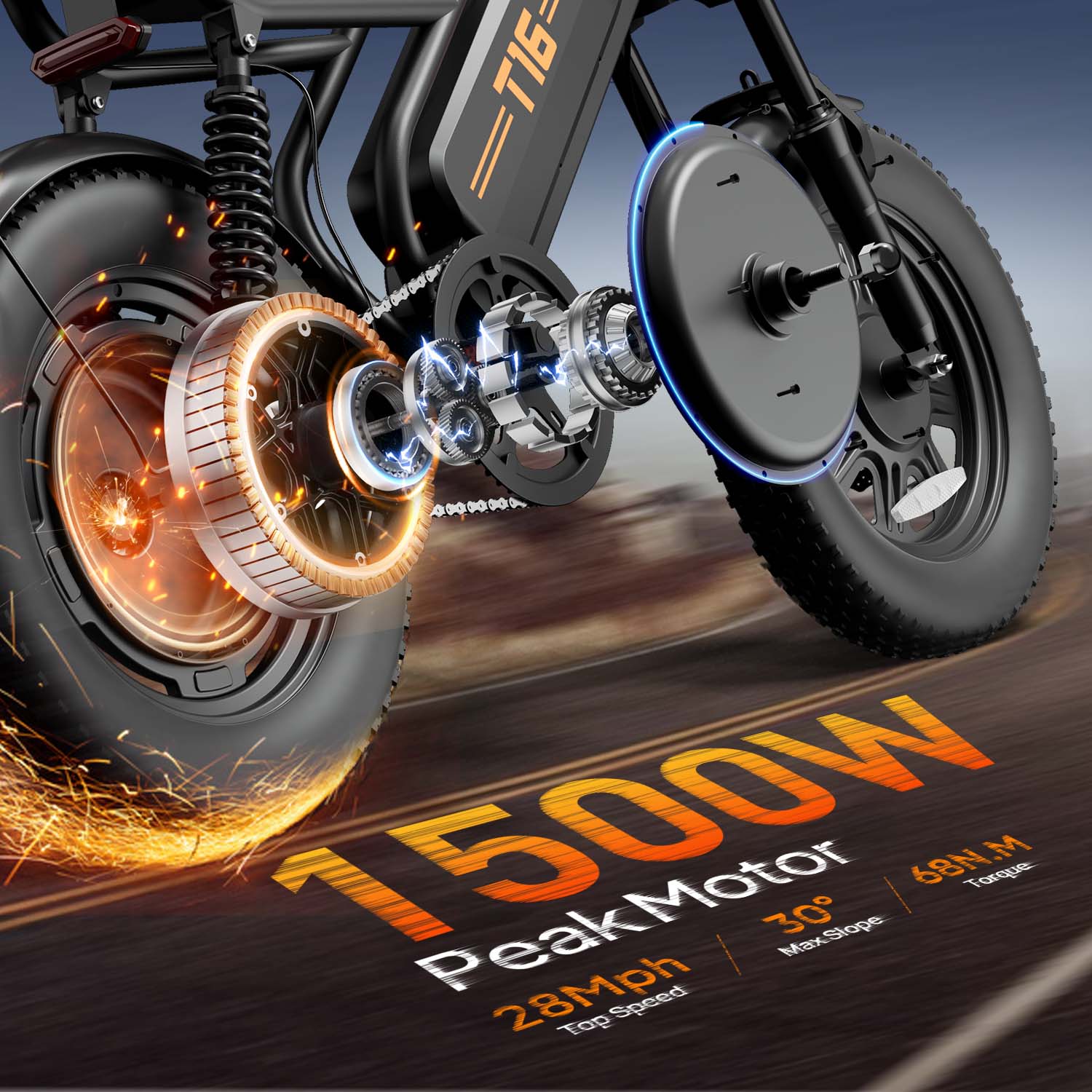 URLIFE T16 16*3.0 Inch Electric Bike