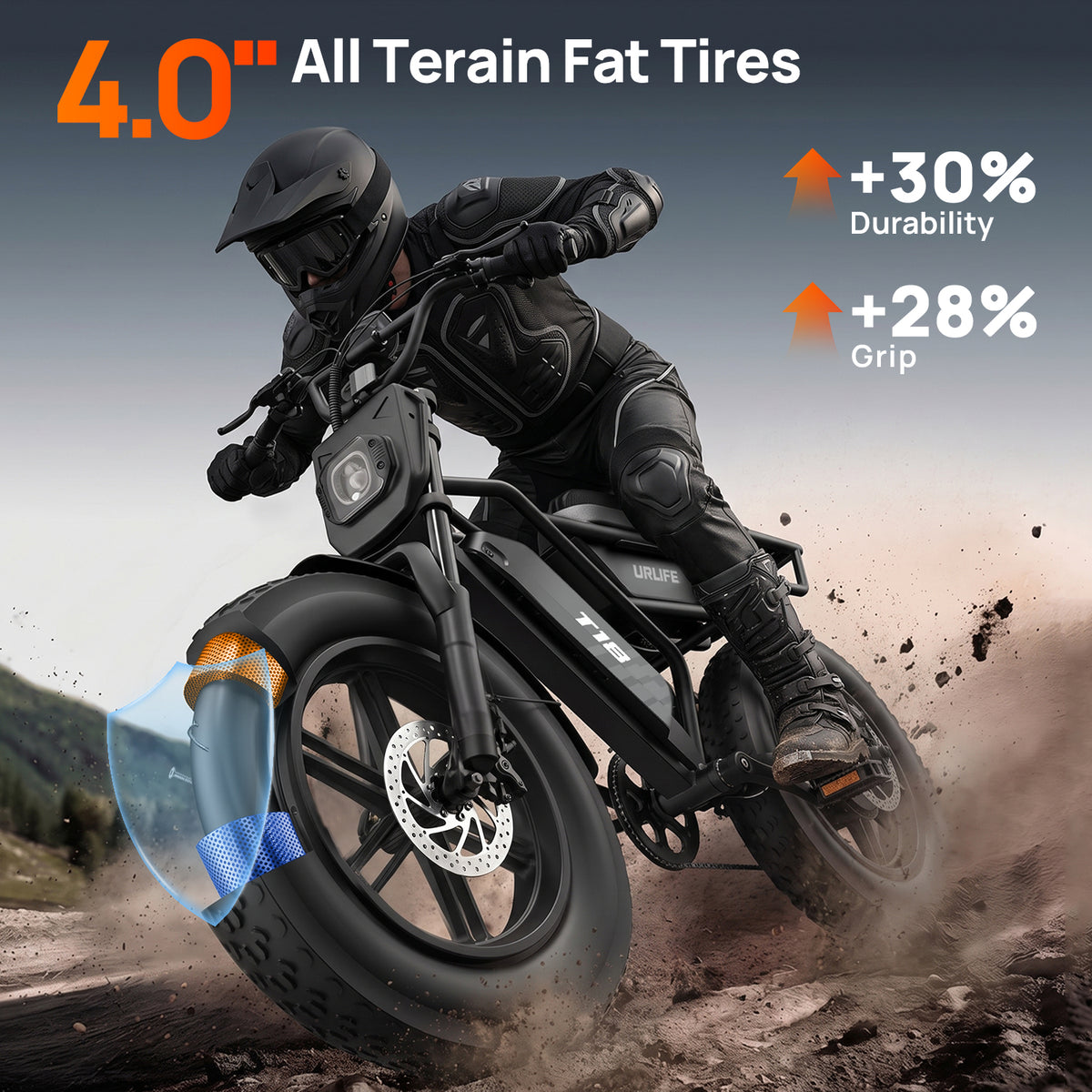 URLIFE T18 16" Fat Tire 48V 15.6Ah Electric Bike