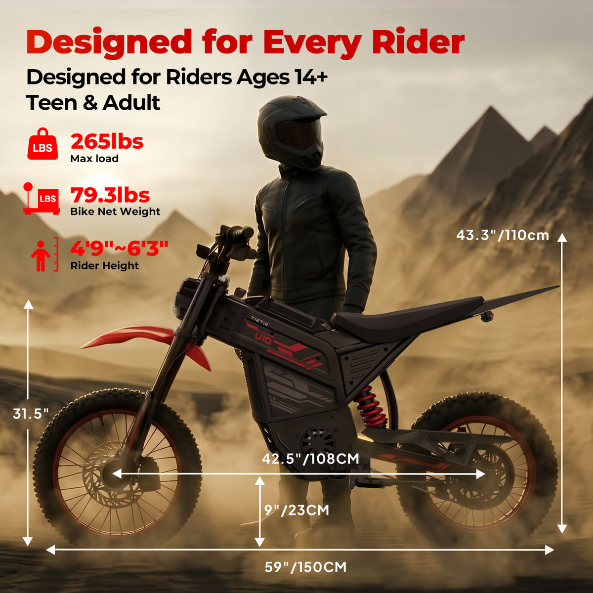 U10 Electric Dirt Bike For Teens & Adults