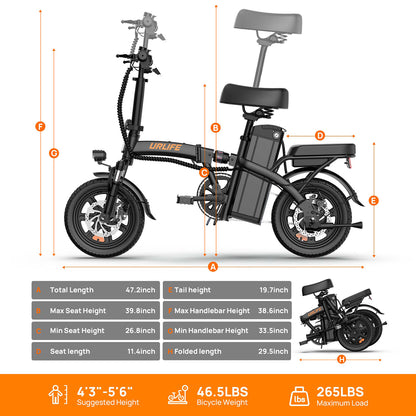 URLIFE F1L 14 INCH ELECTRIC FOLDING BIKE