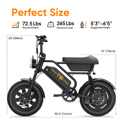 URLIFE T16 16*3.0 Inch Electric Bike