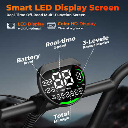 URLIFE T18 16" Fat Tire 48V 15.6Ah Electric Bike