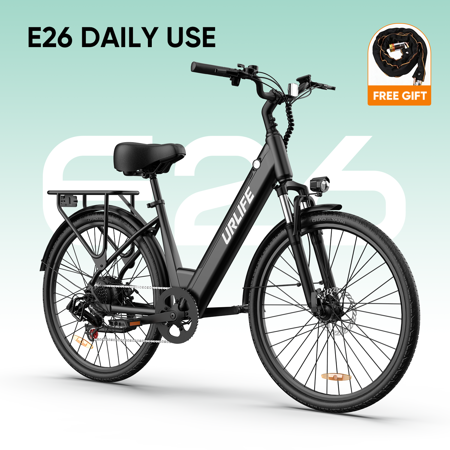 URLIFE E26 26 Inch Urban Commuting Electric Bike